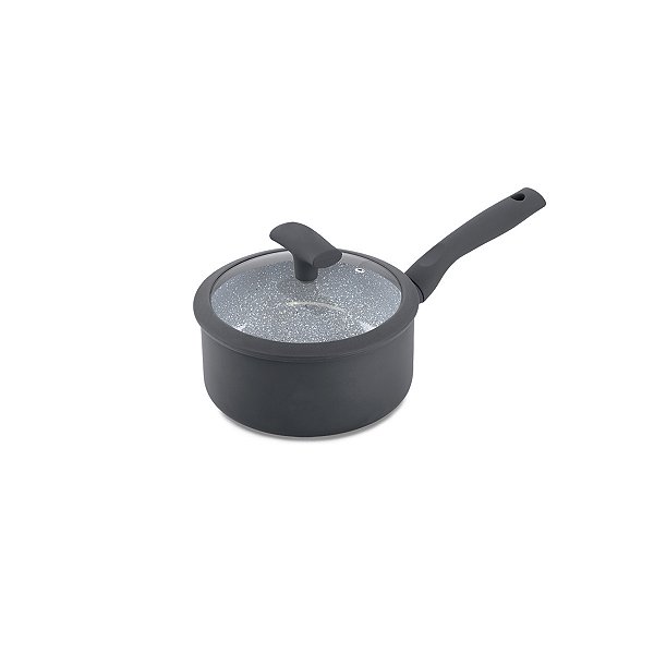 Panela Hercules Redonda Antiaderente Ceramica Indução Cinza 18x9cm 1,8L