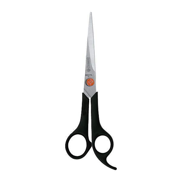 Tesoura de Cabelo Mundial Aço Inox Flex Fio Laser Ponto Vermelho 6 Polegadas