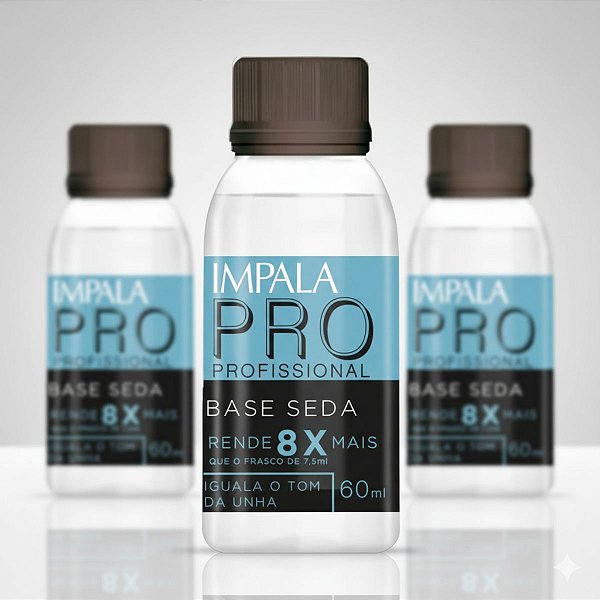 Kit 3 Esmaltes Base Seda Impala Tratamento Linha Profissional 60ml