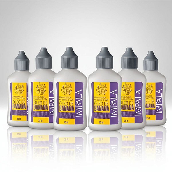 Kit 6 Regeneradores de Esmalte Impala Com Óleo de Banana