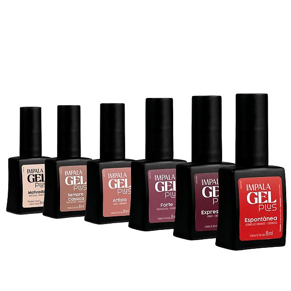 Kit 6 Esmaltes Impala Gel Plus Cremoso Variados