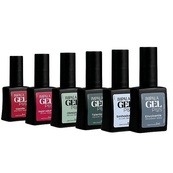 Kit 6 Esmaltes Impala Gel Plus Cremoso Variados