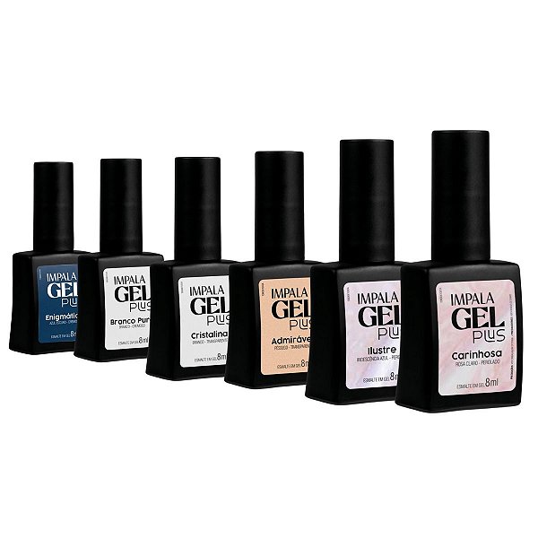 Kit 6 Esmaltes Impala Gel Plus Cremoso e Perolado Variados