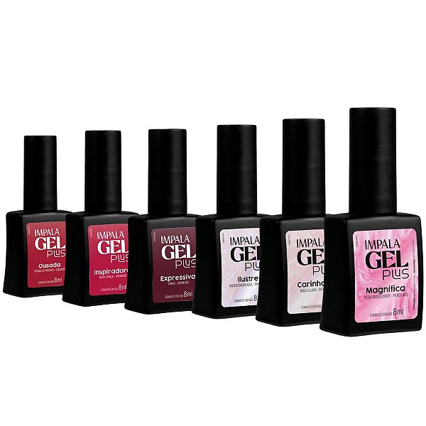 Kit 6 Esmaltes Impala Gel Plus Cremoso e Perolado Variados