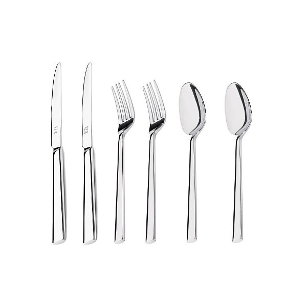 Kit Talheres Hercules Mykonos Aço inox 6 peças