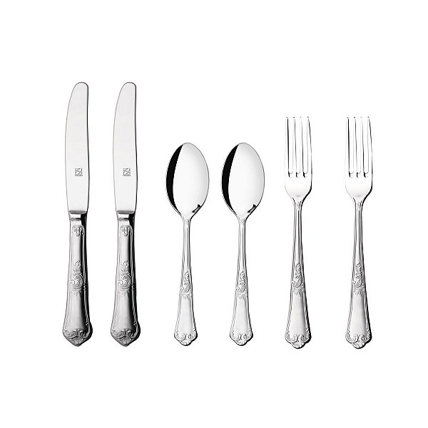 Kit Talheres de Sobremesa Hercules Classique Aço inox 6 peças