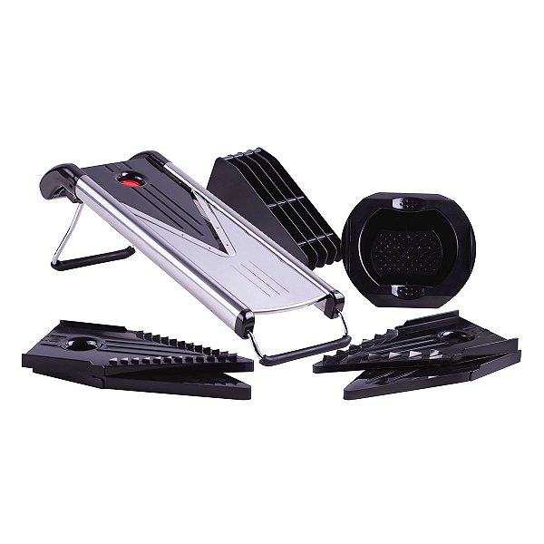 Mandolim Cortador Ralador e Fatiador Hercules 5 Lâminas Aço Inox