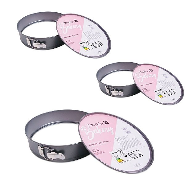 Kit 3 Formas Redondas Hercules Aço Carbono Bakery