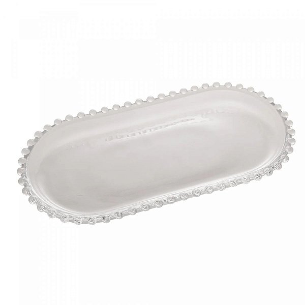 Travessa Oval de Cristal Pearl Wolff 30cm x 15cm x 2cm