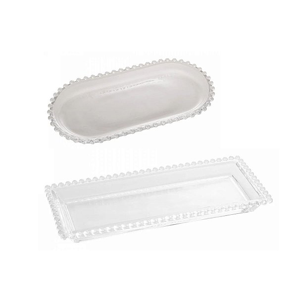 Kit Travessas Cristal de Sobremesa Wolff Pearl