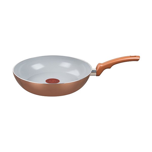 Frigideira Wok Rochedo Rose Gold Antiaderente 24 cm Indução Ceramico
