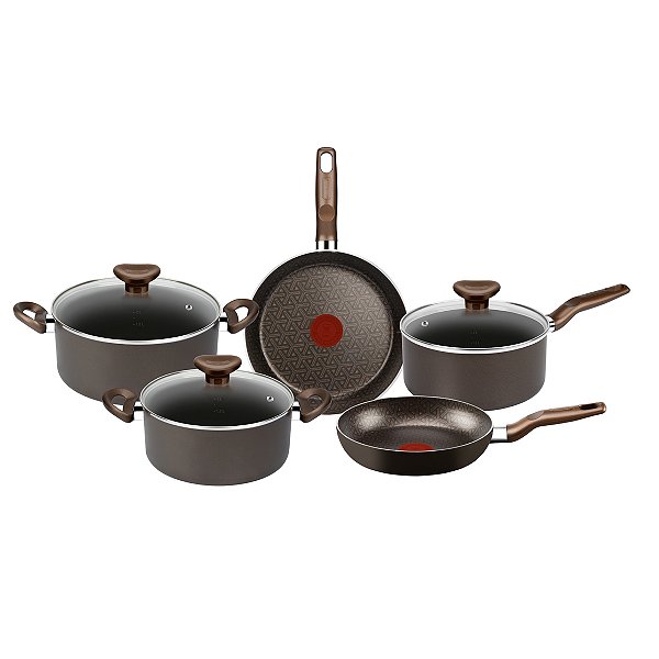 Jogo de Panelas Rochedo Expert Chocolate 5 peças