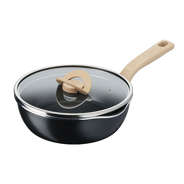 Frigideira Wok Tefal One Pick Antiaderente 22 cm Indução Ceramico Preto