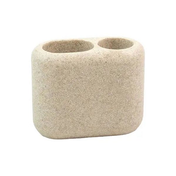 Porta Objetos Duplo Oikos de Resina Oval Areia