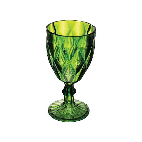 Taça de Água de Vidro Lyor Diamond Verde 350ml