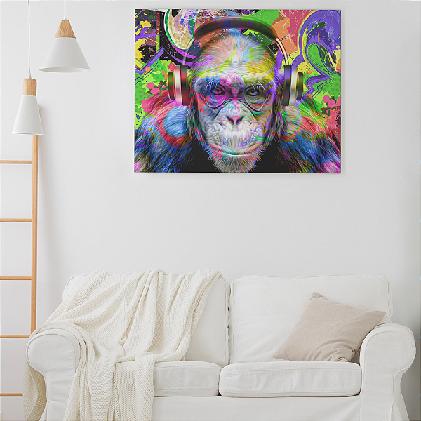 Quadro Canvas Macaco Colorido