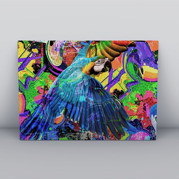 Quadro Canvas Arara Colorida