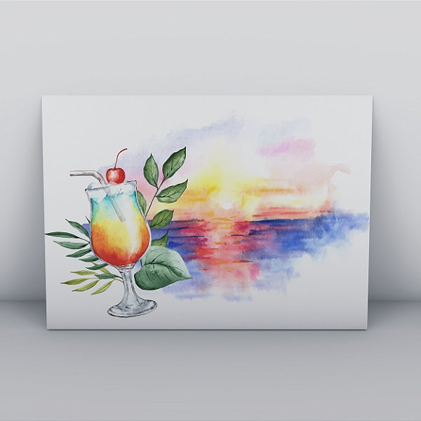 Quadro Canvas Drink aquarela (02)