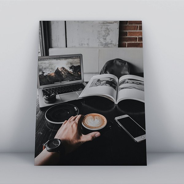 Quadro Canvas Tomando Café