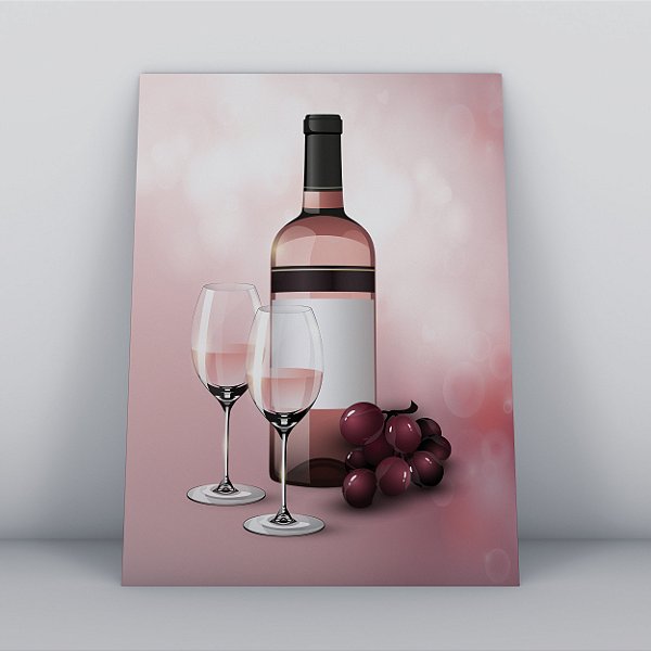 Quadro Canvas Vinho na Taça