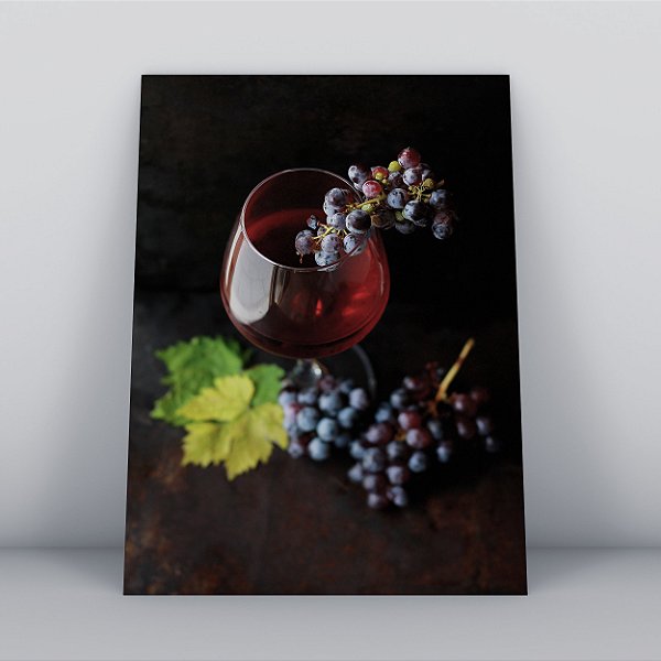 Quadro Canvas Vinho e Uvas