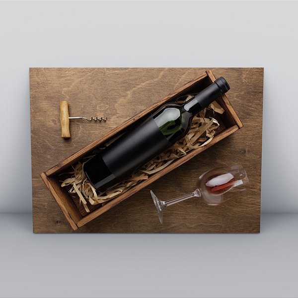 Quadro Canvas  Vinho na Caixa