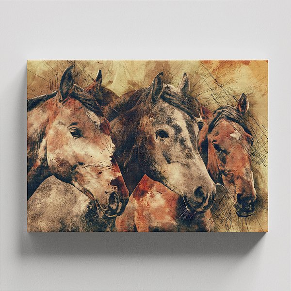 Quadro Canvas Trio de Cavalos