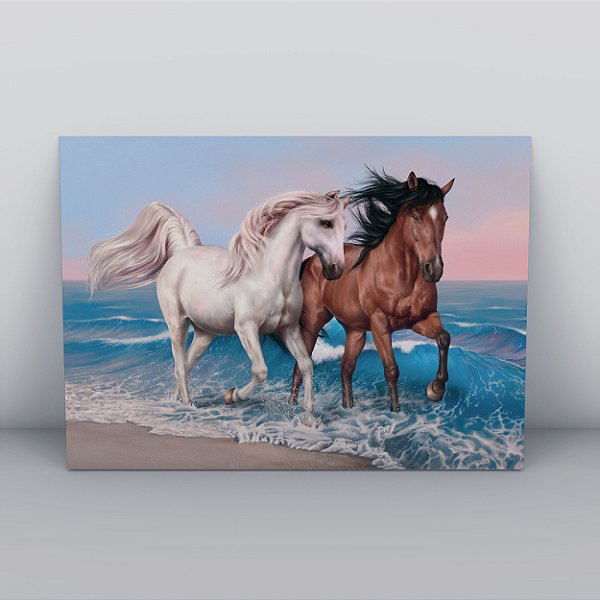 Quadro Canvas  Cavalos Mistos