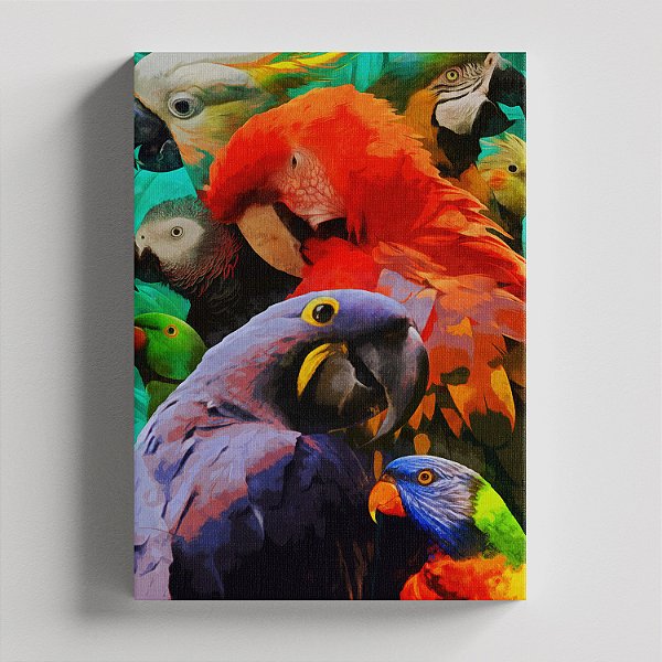 Quadro Canvas Aves Exóticas