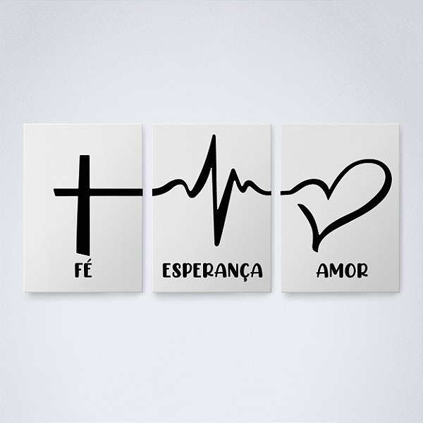 Trio Quadro Canvas Viva, Sonhe e Ame 03