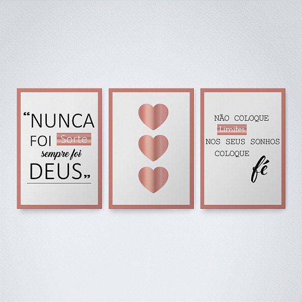 Trio Quadro Canvas Kit Confiança e Fé