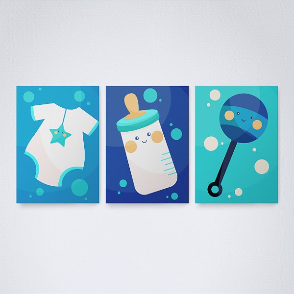 Trio Quadro Canvas Infantil