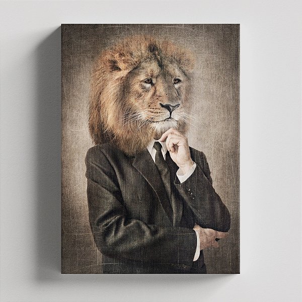 Quadro Canvas Leão de Terno