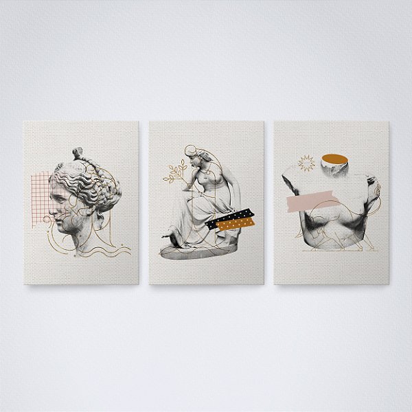 Trio Quadro Canvas Musa de Pedra