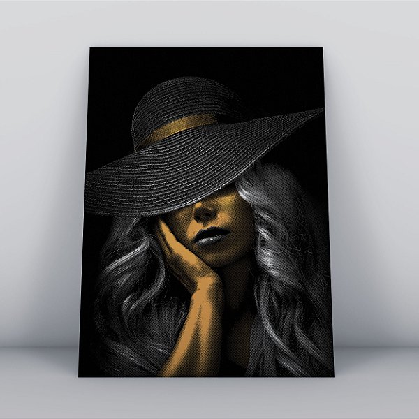 Quadro Canvas Mulher de Chapéu
