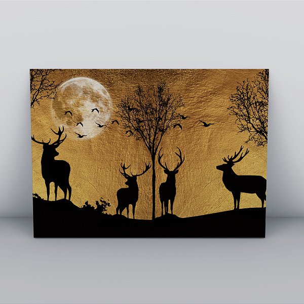 Quadro Canvas Grupo de Veados