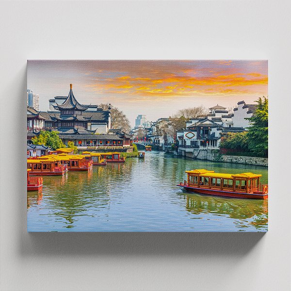 Quadro Canvas Paisagem Cidade (Lago)