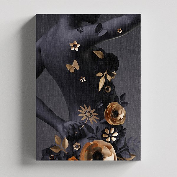 Quadro Canvas Corpo e Flores