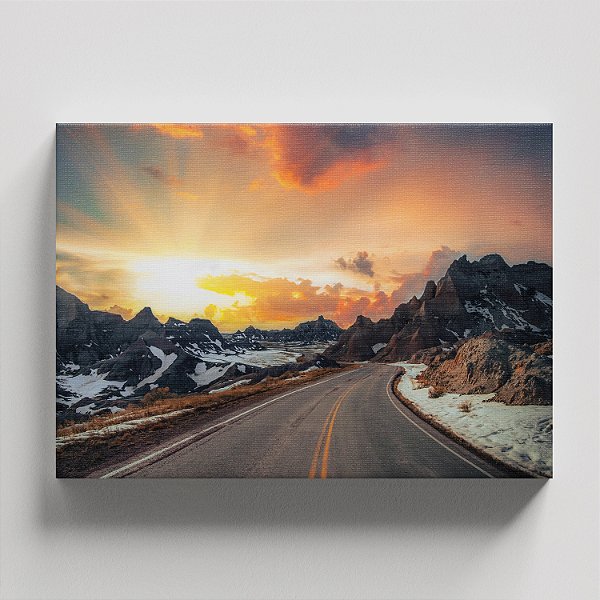 Quadro Canvas Estrada Pôr do Sol