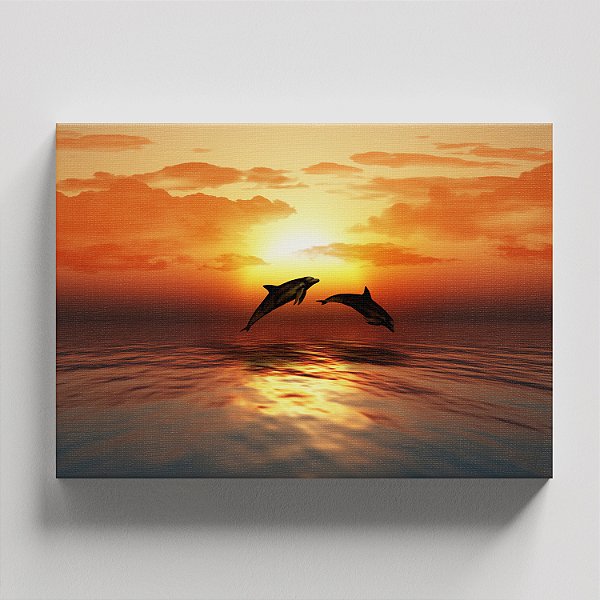 Quadro Canvas Paisagem Golfinhos