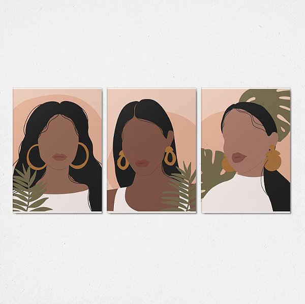 Trio Quadro Canvas Morena