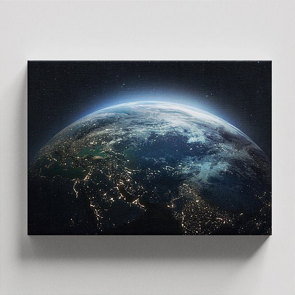 Quadro Canvas Planeta Terra Noite