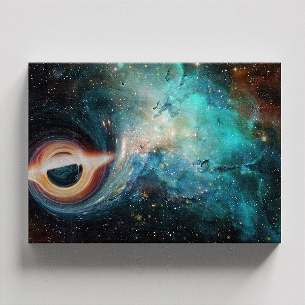 Quadro Canvas Galáxias Buraco Negro