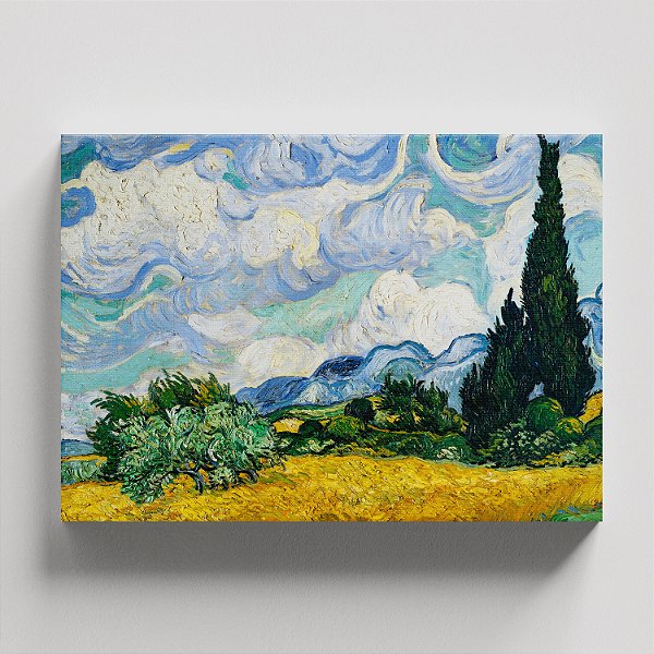 Quadro Canvas Wheat Field Cypresses