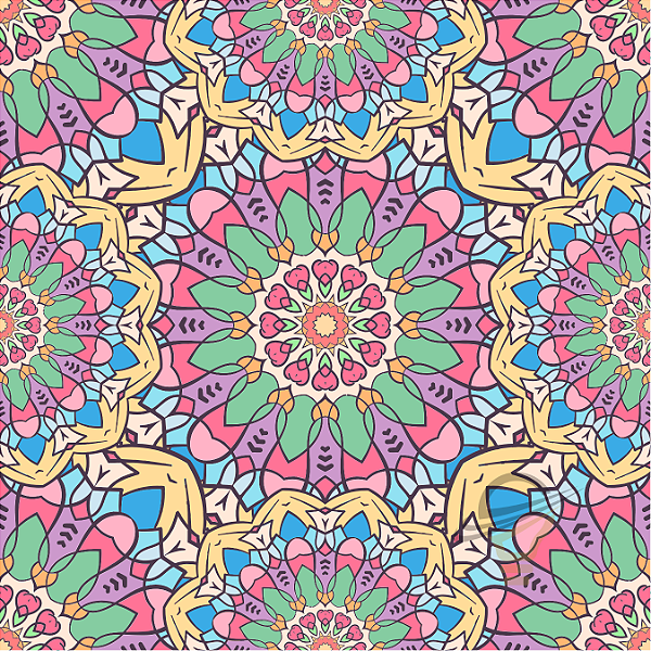 Sintético Emborrachado Mandala Jardim Interior 50cm