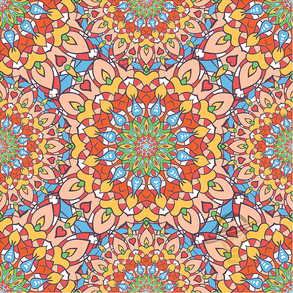 Sintético Emborrachado Mandala Raízes da Terra 50cm