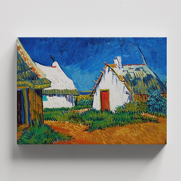 Quadro Canvas Three White Cottages at Saintes-Maries on Posterlounge