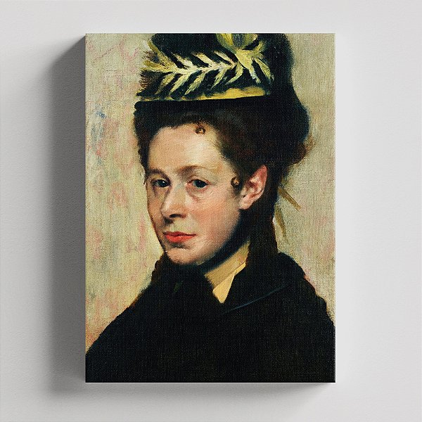 Quadro Canvas Buste de Femme au Chapeau à Plumes