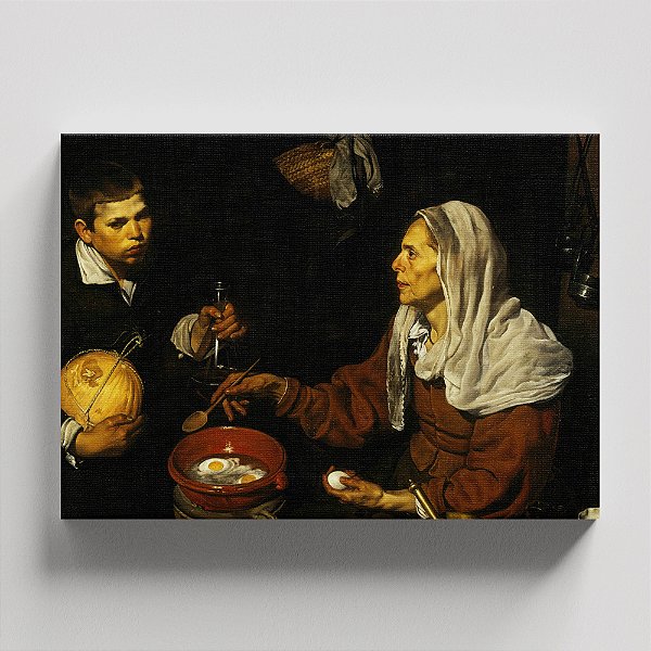 Quadro Canvas Old Woman Frying Eggs