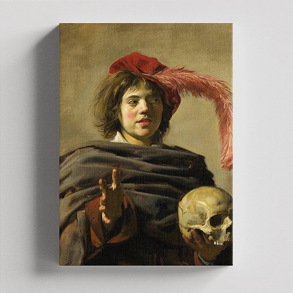 Quadro Canvas Young Man with a Skull